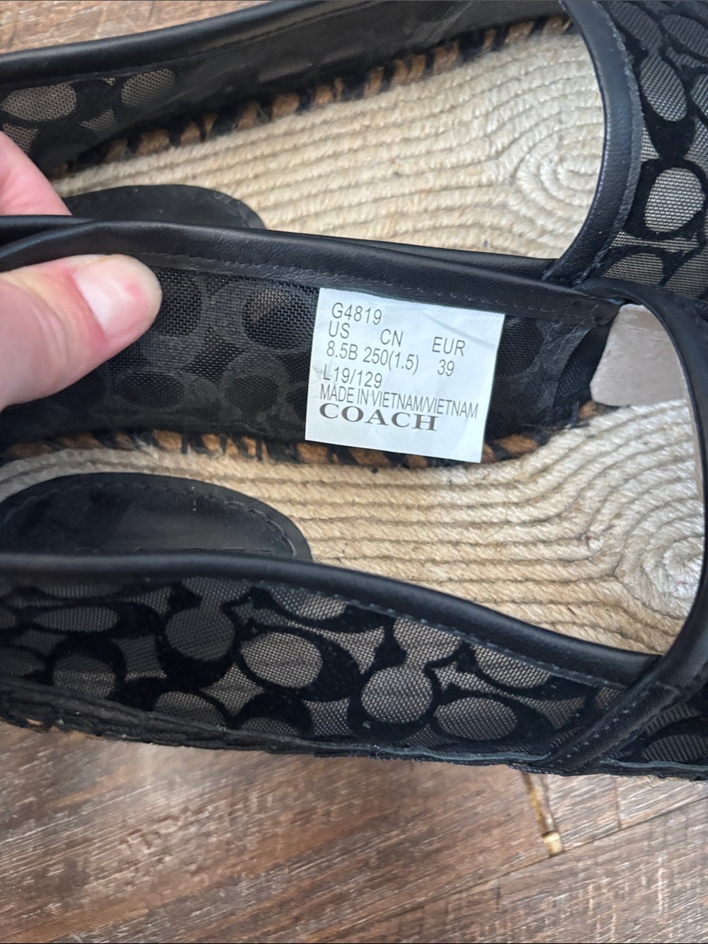 Coach Black Signature Mesh Espadrille Loafers - Picture 2 of 9